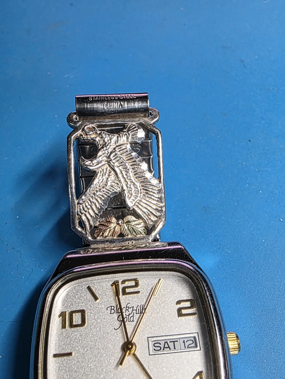 Black Hills Gold Silver-Tone Watch with Gold Accents